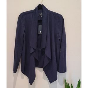 Navy suede blazer jacket